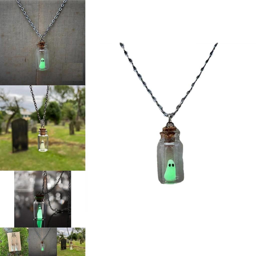 Adorable Cartoon Ghost Jewelry Set Featuring Enchanting Glow In The Dark Effects