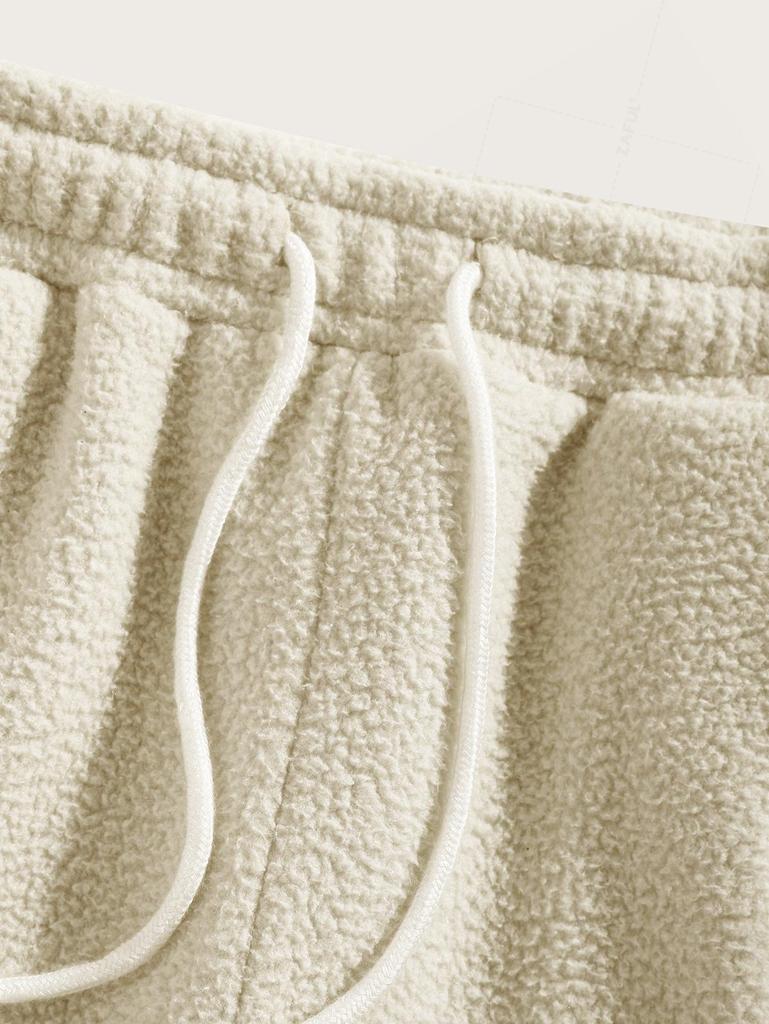 ZAFUL Комплект из толстовки с капюшоном из пушистого флиса с карманом-кенгуру и брюк-джоггеров на шнурке