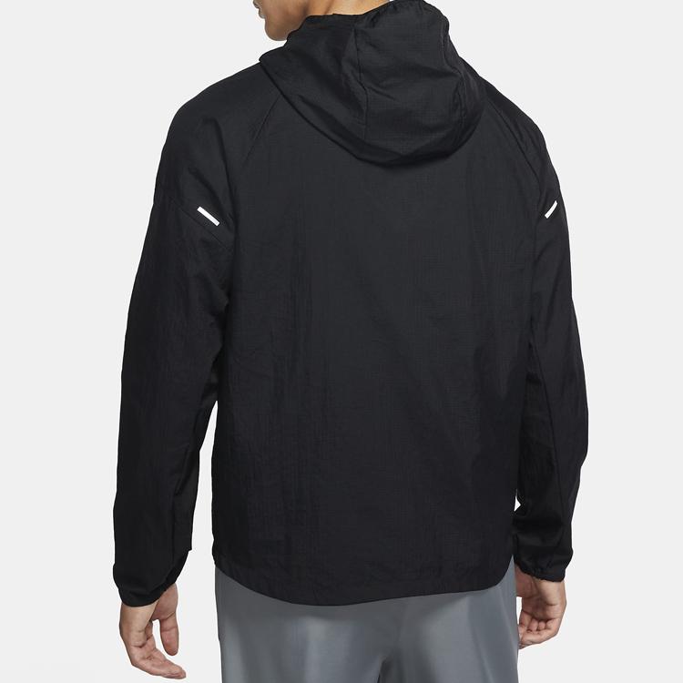 Nike Essential Solid с капюшоном на молнии для бега Мужские куртки черные CU5359-010