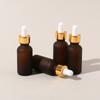 10pcs 30ml Glass Dropper Bottles With Golden Caps Amber Frosted Glass Essential Oil Sample Bottles With Free Dropper&Funnel