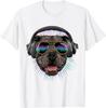 Music Pit Bull DJ Graphic Print Men's Cotton Crew Neck T-Shirt Summer Trip Tee