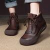 Мода 2024 года, горячая распродажа обуви для женщин, женские ботинки на шнуровке, зимние римские ботинки с круглым носком, короткие бочонки на низком каблуке, большие размеры, ботинки Zapatos Mujer