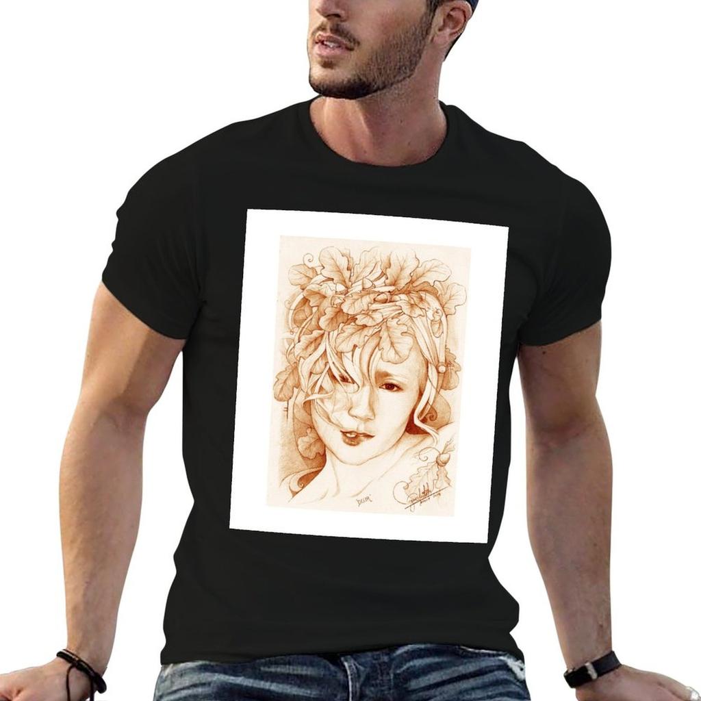 Duir (Oak Spirit - Dryad) T-Shirt Simple Casual Short Sleeve Cotton T-Shirt