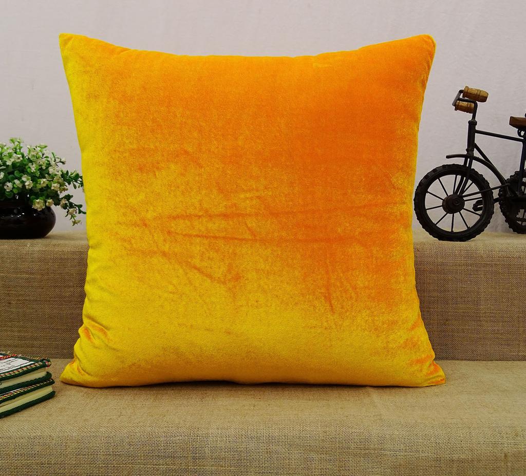 Индийская наволочка сплошной оранжевый домашний декор декоративная подушка бархатный чехол-выберите