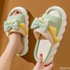 Fashion Linen Slippers Women Indoor Slippers Comzy Anti-Slip House Cotton Shoes  Cute Bowknot Flat Slipper Couples Slides Spring Summer