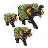 Paper Mache Handmade Elephant Showpiece Figurine  (3 Piece, Black)