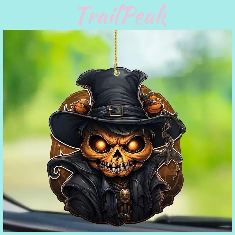 Car Halloween Decoration Pendant Acrylic Skeleton Head Pumpkin Vehicle Style