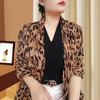 Women's Trendy Leopard Print Cotton Linen Pleated Scarf Shawl for All Seasons