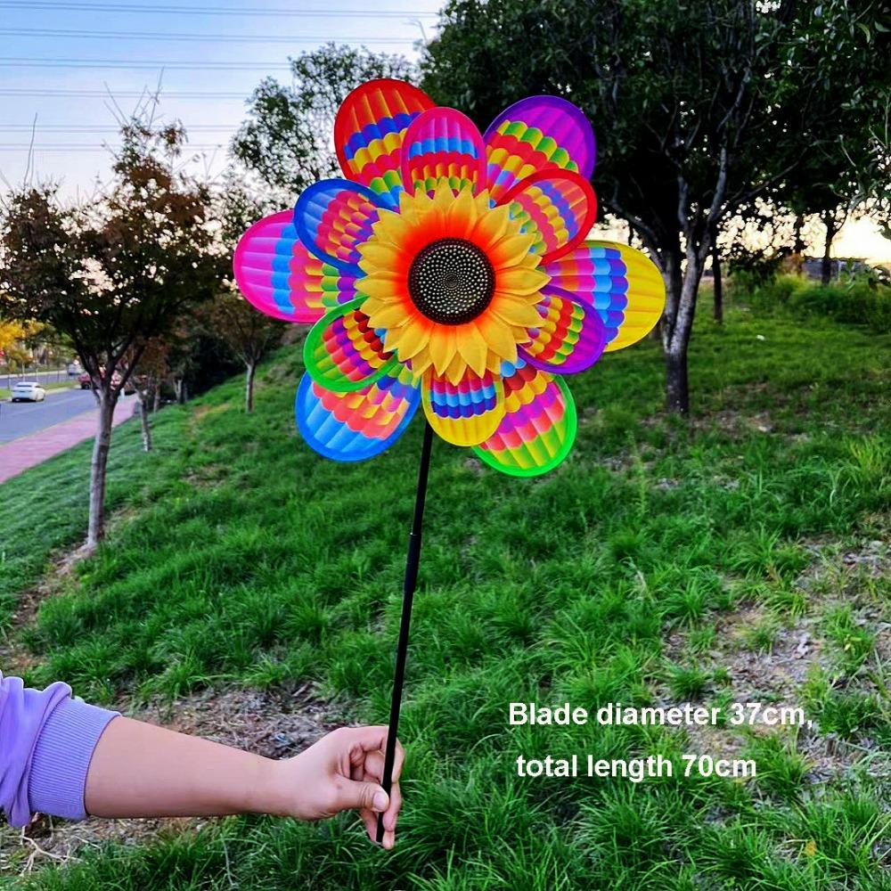 Двух/Однослойная детская подсолнух-вертушка Декор для вечеринки на открытом воздухе, пикника
