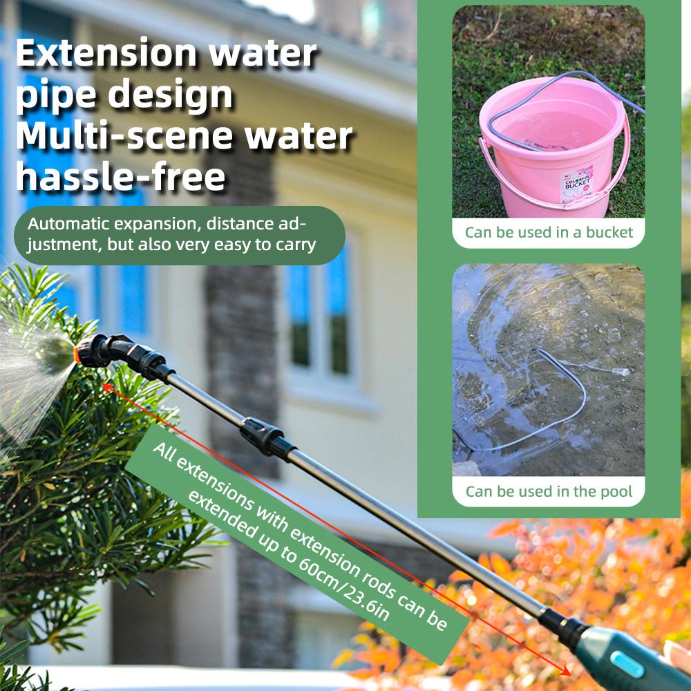 Stainless Steel Water Hose Sprayer Wand Spray Adjustable Electric Power Display Handheld