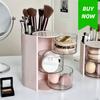 3-слойный держатель для кистей для макияжа Прозрачный органайзер для ювелирных изделий в стиле INS Пылезащитная коробка для хранения косметики большой вместимости Пуховка для пудры