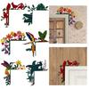 Hand Painted Door Corner Decoration Hummingbird Flower Leaves Starfish Silhouette Door Frame Sign Front Door Topper Sitter Wall Art Ornament