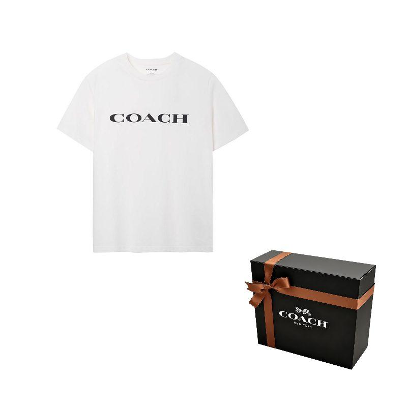 COACH T Shirts Men's White Crew Neck Moderate C9693-CR