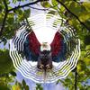 American Flag Eagle Design Garden Decor – Classic Spinning Windmill with Rotating Wind Chime for Outdoor Yard & Patio