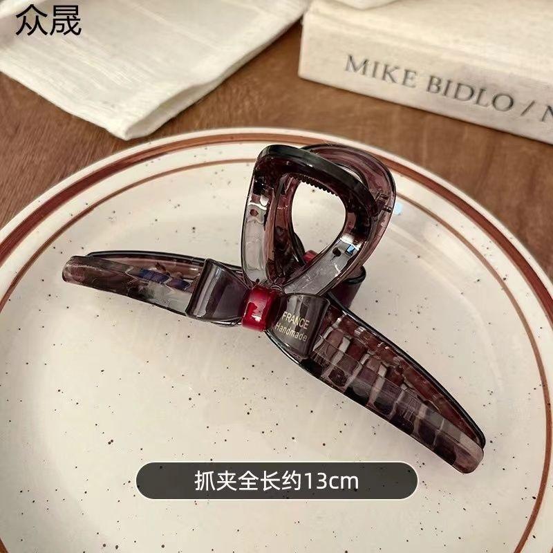 Large Acrylic Bow Shark Clip Non Slip Thick Hair Claw Women Daily Back Head Updo Hair Accessories