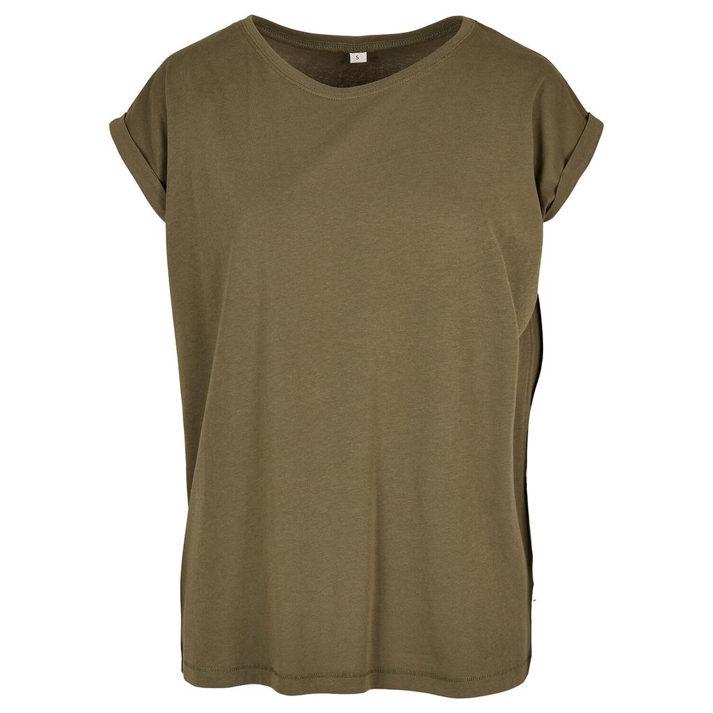 Build Your Brand Womens/Ladies Organic Extended Shoulder T-Shirt