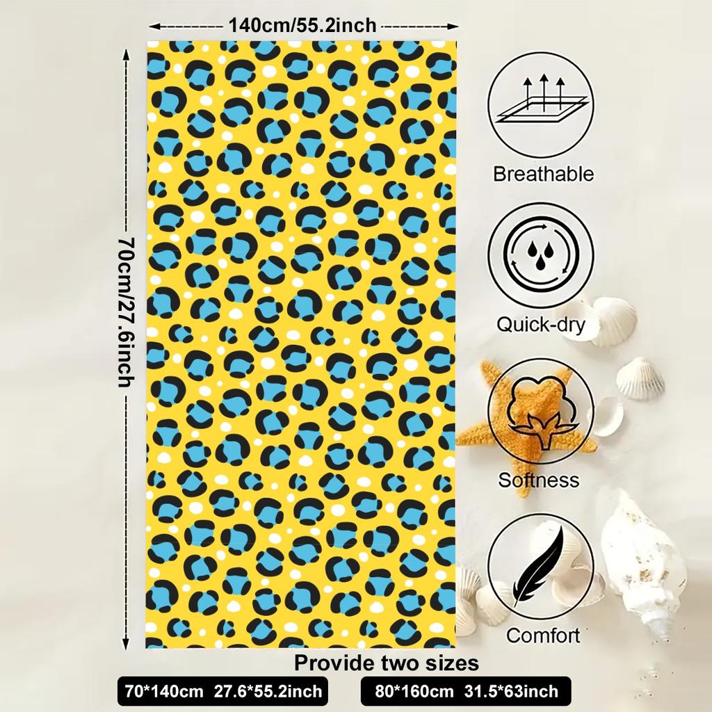 Пляжное полотенце с красочным крапчатым декором, большое, из микрофибры, ультрамягкое, быстросохнущее, для купания, легкое, для путешествий, кемпинга