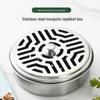 Stainless Steel Mosquito Coil Holder with Lid and Ash Catcher - Fireproof, Non-Scalding Outdoor Incense Burner.