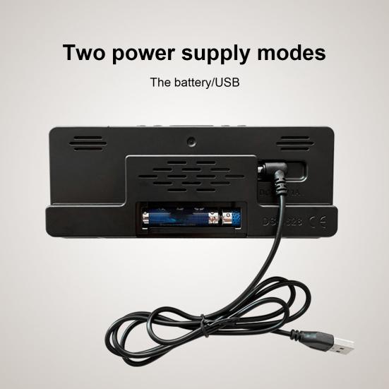 Temperature Display Large Screen Creative Decorative Anti-disturb Function Desktop LED Clock Electronic Alarm