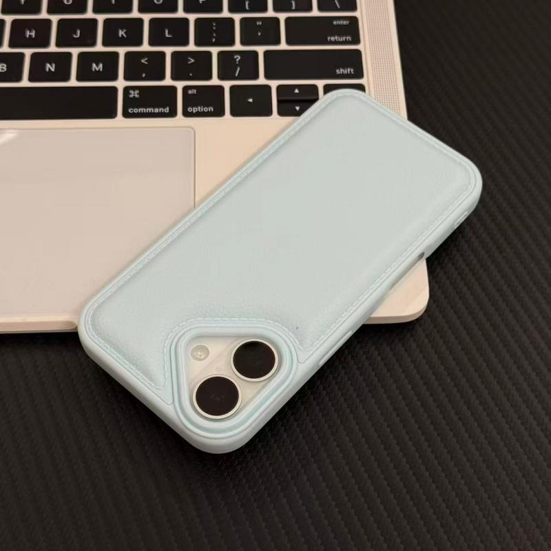 Leather Texture Candy Bumper Case for iPhone 17 16 15 14 13 12 11 Pro Max Plus X XS XR 17Pro 16Pro Shockproof Armor Cover