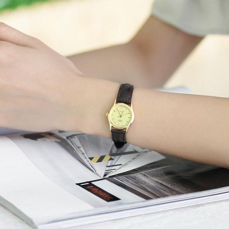 Casio Серия STANDARD серия ENTICER Бизнес ретро маленькая пластина Кварцевый механизм Ремешок из натуральной кожи Японские и корейские часы Женские LTP-1094Q-9A