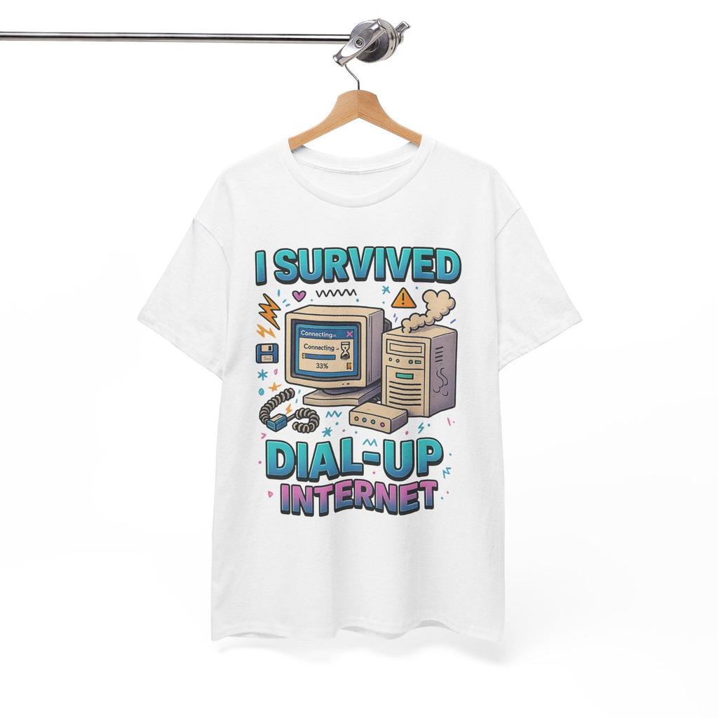 I Survived Dial-Up Internet Retro T shirt - 90s Internet Nostalgia Tee
