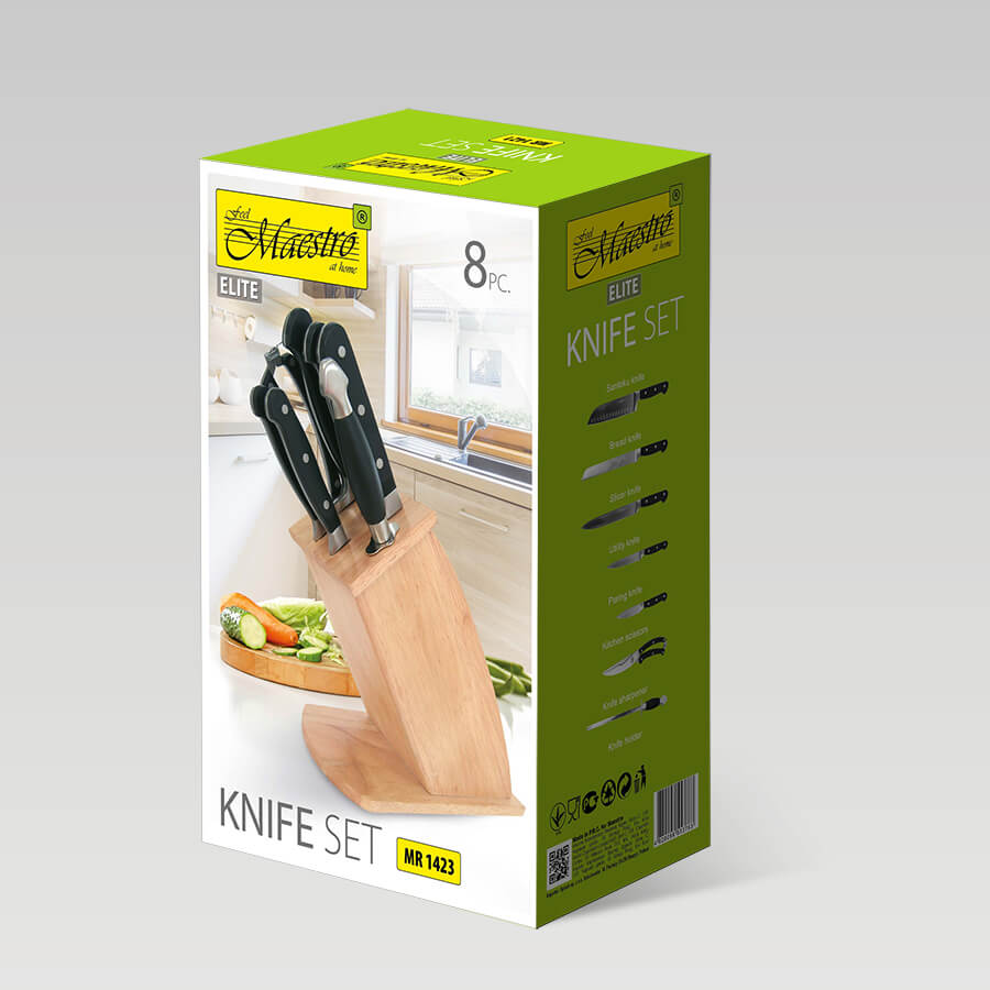 Knife set, complete set of 8 pieces in a block with a stand MAESTRO MR-1423
