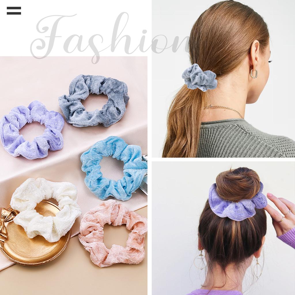 75 PCS Velvet Hair Scrunchies for Women Girls -No Damage Hair Ties Bulk - Soft Ponytail Holders for Gift