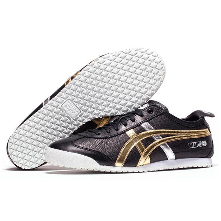 ONITSUKA TIGER Mexico 66 Black Gold Metallic Unisex Sneakers D5V2L-9094