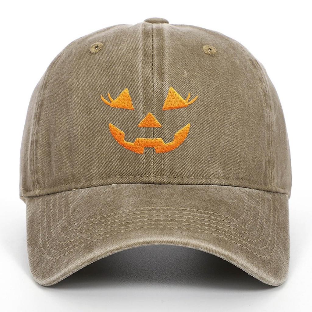 Хэллоуин Кепка Мужская Женская Вышитая Потертая Регулируемая Солнечная Шляпа Хлопок Смешные Шляпы