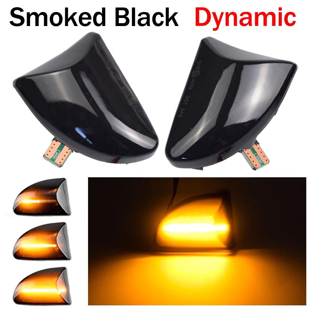 2PCS Smoked lens Amber LED Dynamic Side Marker Light Turn Signal Lights For Smart Fortwo 451 MK1 & MKII 2007-2014