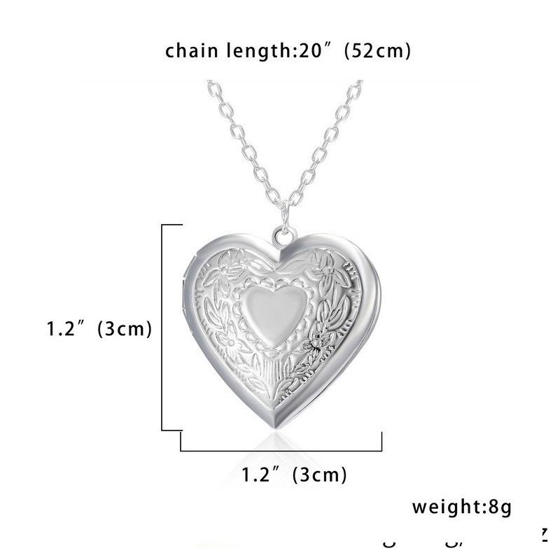 1PC Love Heart DIY Photoframe Openable Necklace Charm Vintage Necklace Pendant Photo Picture Locket Carved Heart