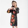 Children's Bathrobe Comfortable and Elegant Temperament Simulation Silk Sleeping Robe Sateen Children's Hand-painted Peony Baby Walking Robe