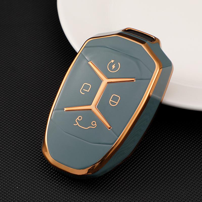 Lynk&Co Key Fob Shell: Gold Edge TPU Case for 01/02/03/05 Models