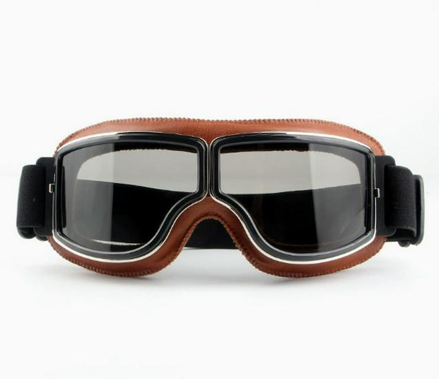 Retro Windproof Harley Riding Goggles with HD Mirror Lenses