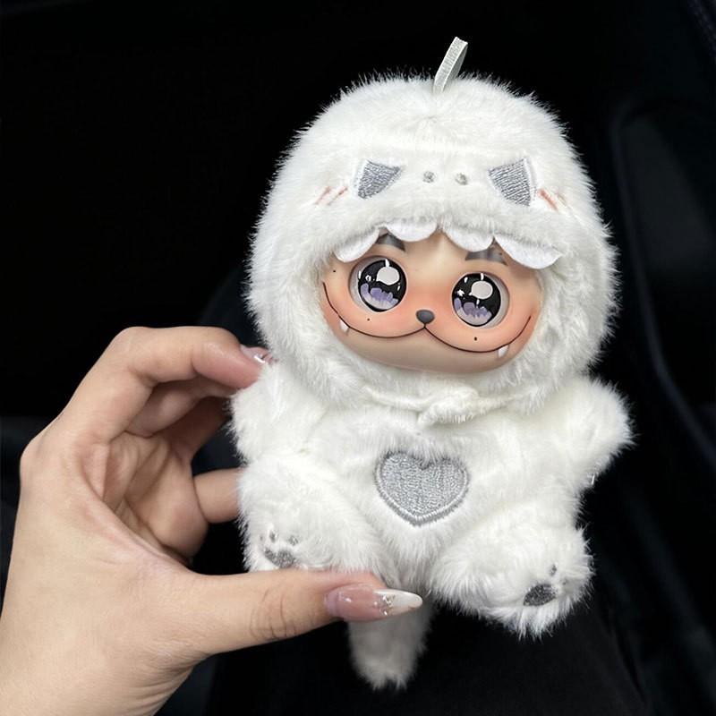 10cm Plush Dinosaur Outfit Set White Costume BJD Doll Clothes Only No Included