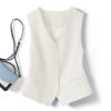 25th Anniversary Women's Black V-Neck Waistcoat: Sleeveless Retro Summer Cardigan