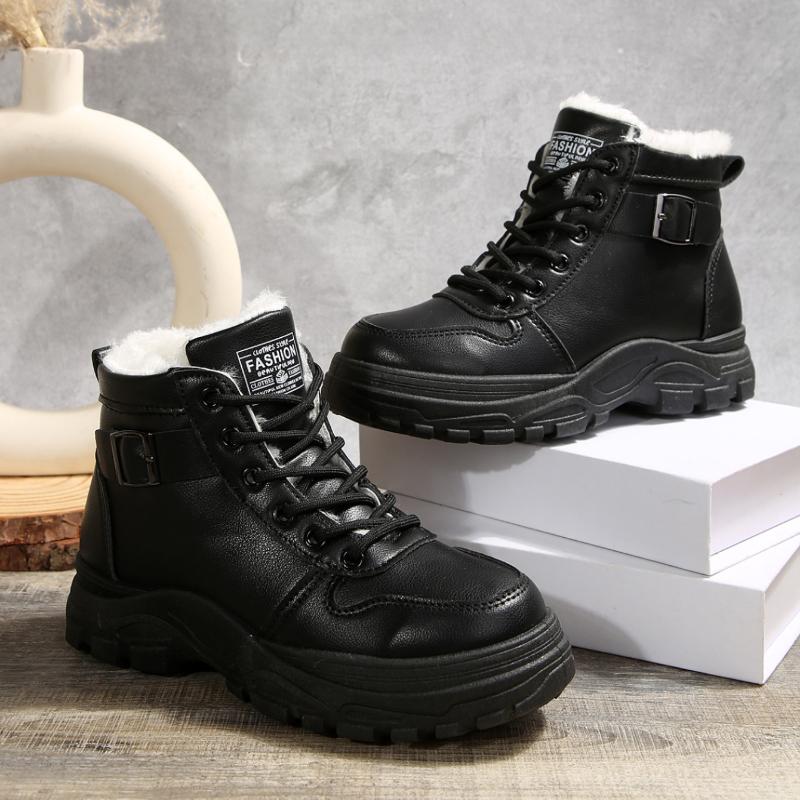 Padded Thickened Cotton Boots Female Fashion Winter Explosion Models Cold Protection Warm Thick Bottom Trend Snow Boots Female