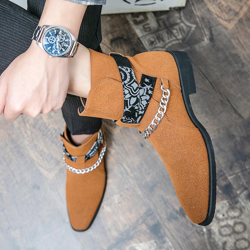 Новые мужские туфли без застежек на низком ходу, роскошные брендовые мужские мотоциклетные ботинки, универсальные мужские ботинки, обувь класса люкс «Челси», ботильоны для активного отдыха