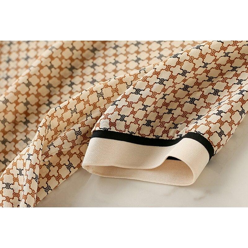 Женская рубашка с коротким рукавом, винтажные топы в квадратную клетку, рубашка из ледяного шелка с принтом, летняя блузка в рубчик, элегантные женские блузки