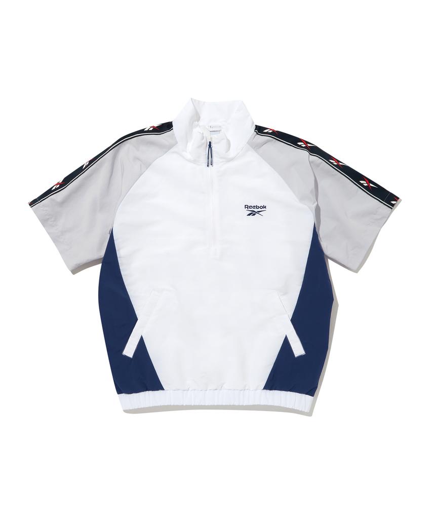 Reebok Vector Block Short Sleeve Anorak - Off White: Blue