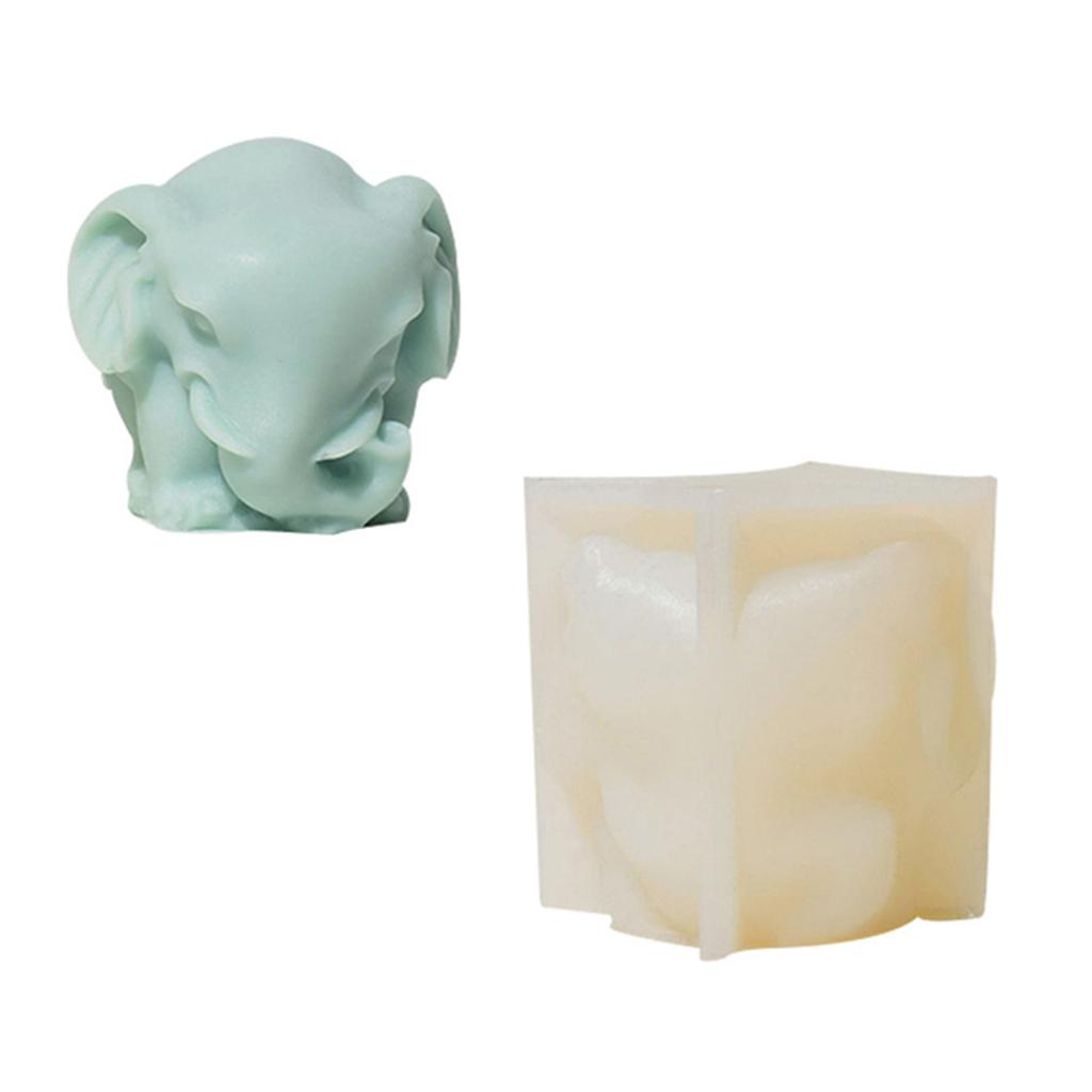 3D Elephant Silicone Candle Molds for Epoxy Resin Candle Making Cement Gypsum Silicone Molds Silicone Fondant Molds