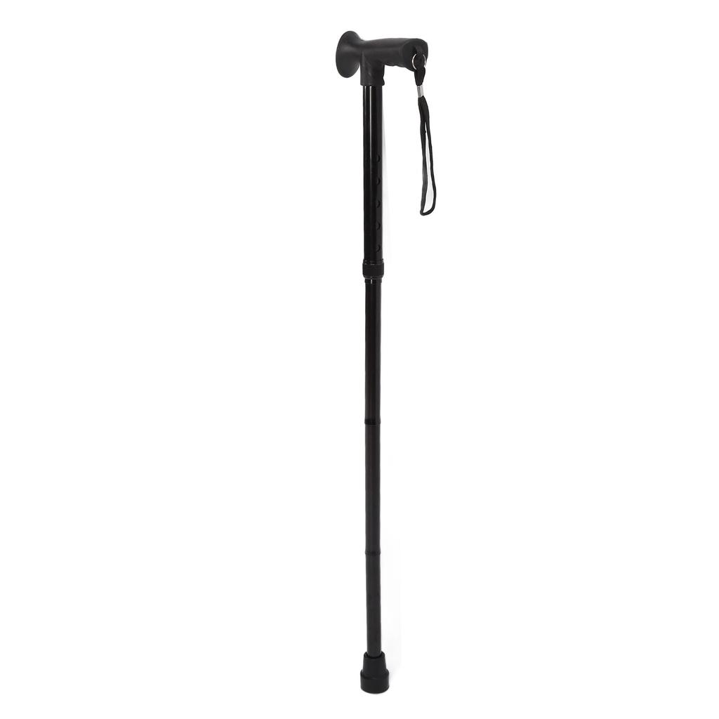 Folding Walking Cane for Men Women T Handle Wrist Strap Height Adjustable Anti Slip Lightweight