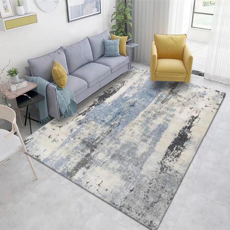 Modern Light Luxury Abstract Carpet Large Living Room Art Ink Pattern Rug Fluffy Soft Bedroom Bedside Rug Washable Kitchen Mat