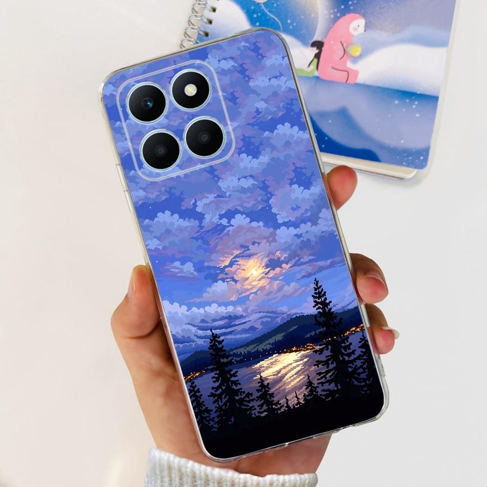 For Honor X6a Phone Case HonorX6a X 6A 4G WDY-LX1 Cute Butterfly Flower Painted Soft Silicone TPU Back Cover Bumper