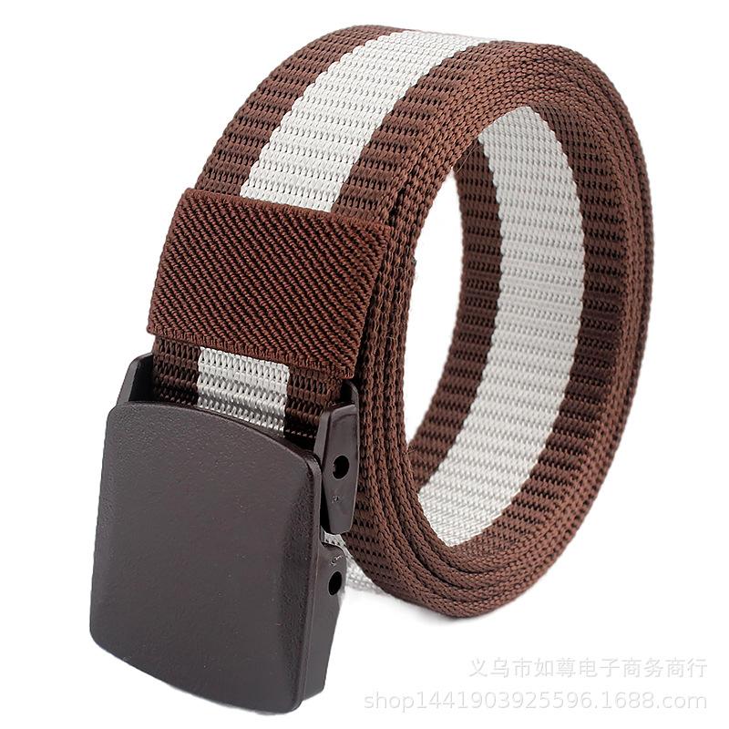 Men's Tactical Nylon Canvas Casual Belt Outdoor Training Electronic Security Check Iron-Free Tactics