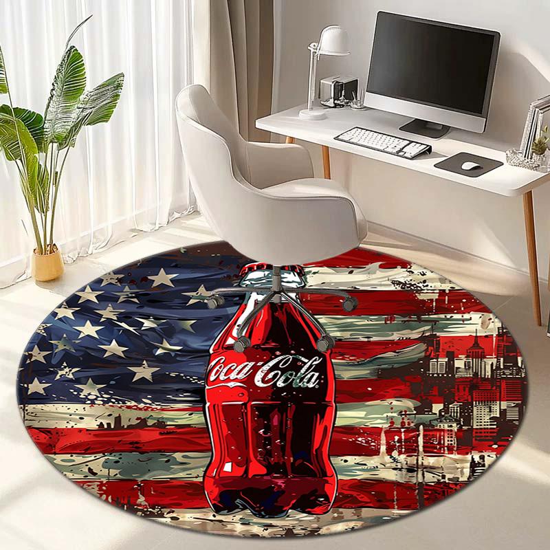 Christmas Gift Halloween Theme Bear Truck Coca Cola Round Carpet Soft Home Decoration Corridor Table and Chair Anti slip Outdoor Floor Mat Carpet H27