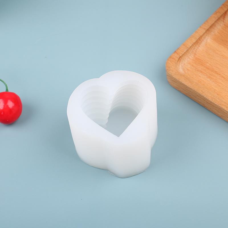 1Pc 3D Heart-Shaped Candle Silicone Mold Diy Handmade Candle Decoration Mold