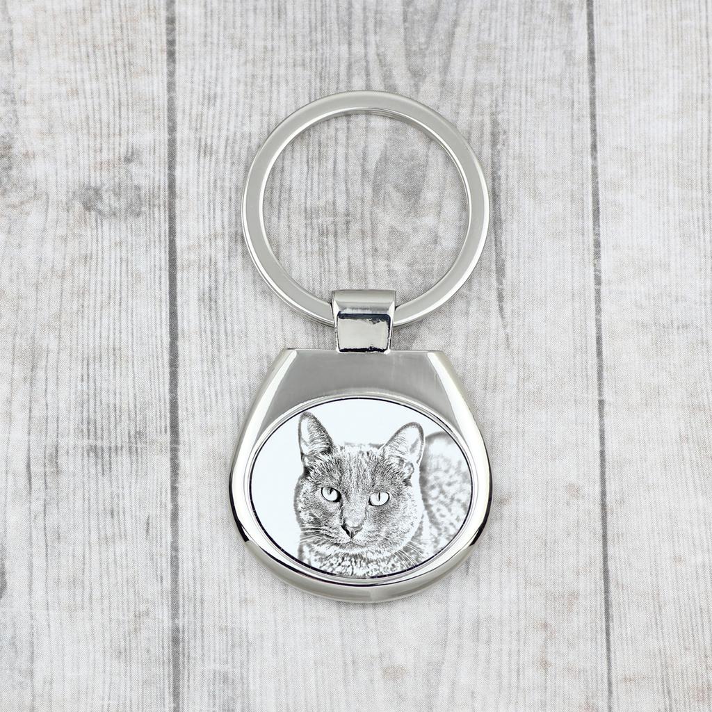 Korat Cat - Keychain with a Cat, Keychain with a Print, Personalized Pendant from the Art-Dog Brand