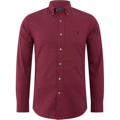 Polo FW21 Клетчатая рубашка с длинным рукавом на пуговицах Мужские рубашки Красный 710769717-004